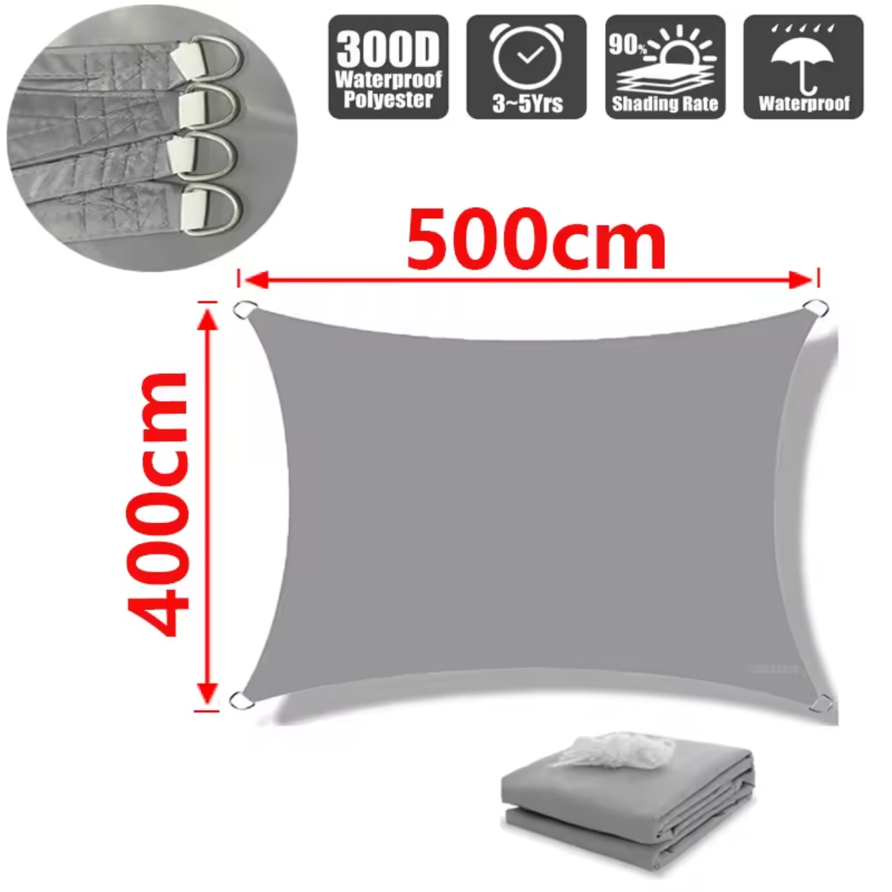 VOILE D'OMBRAGE IMPERMÉABLE EN POLYESTER