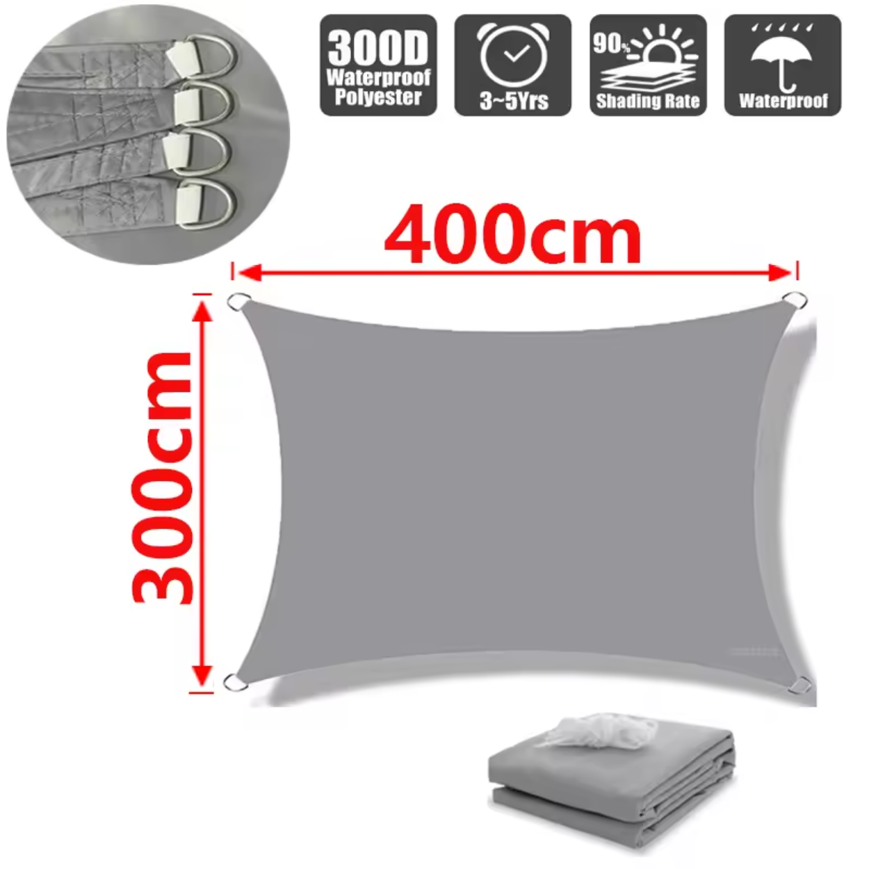 VOILE D'OMBRAGE IMPERMÉABLE EN POLYESTER