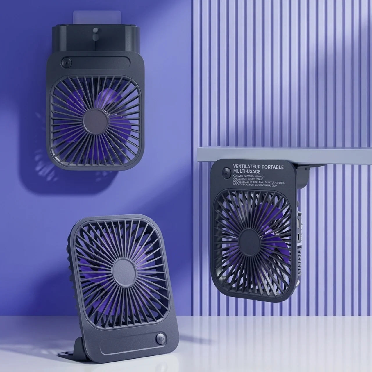 Ventilateur Magnétique Portable Mini Ventilateur USB Rechargeable Bureau et Cuisine