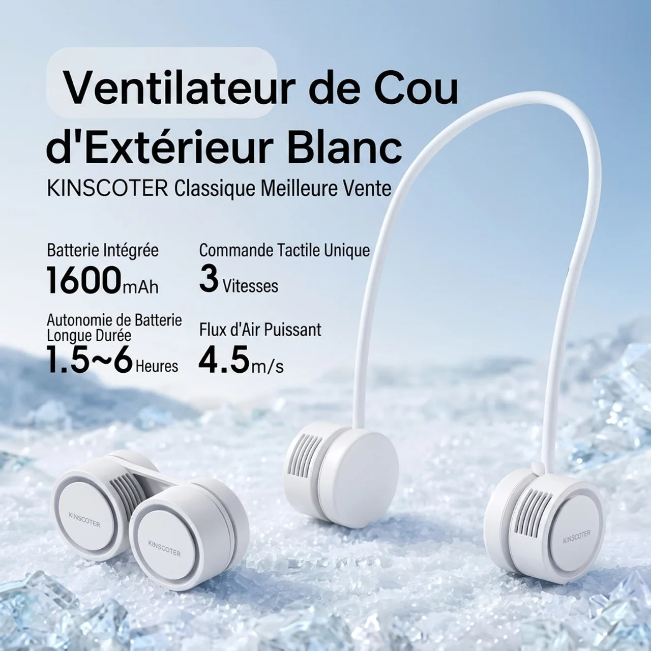 Mini Ventilateur de Cou Portable Pliable avec Diffuseur d'Huiles Essentielles