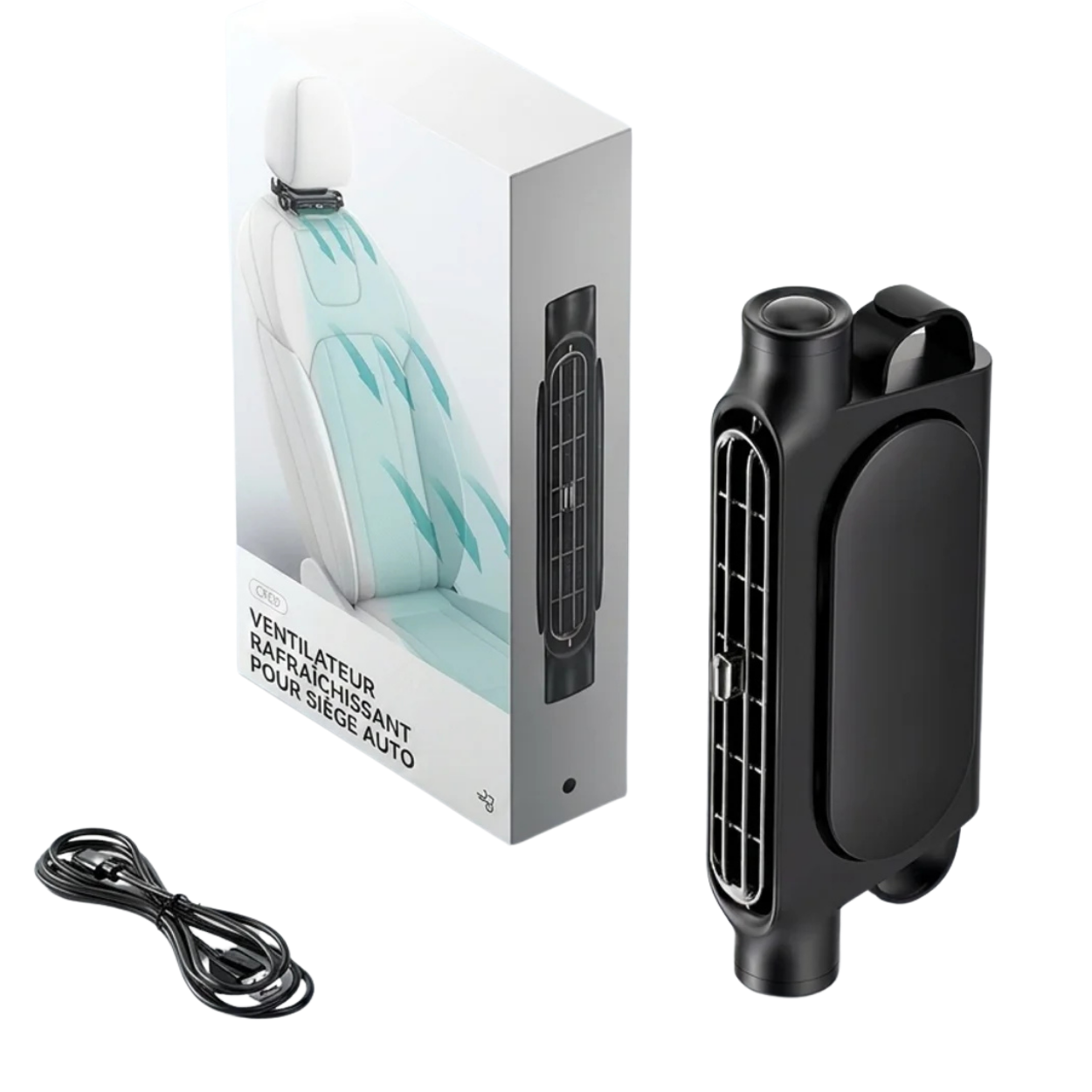 Ventilateur de Siège de Voiture Rechargeable Refroidisseur pour Appui-Tête