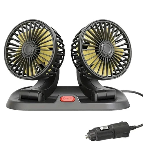 Ventilateur de Voiture Triple Tête 360° Réglable USB / 12V / 24V