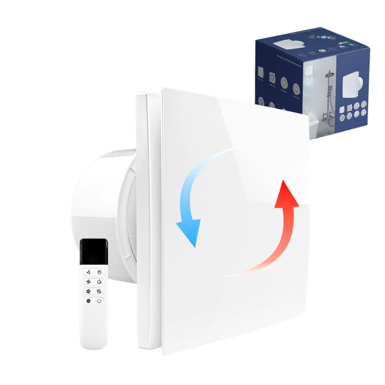 Ventilateur Extracteur Réversible Ventilation Murale avec Télécommande