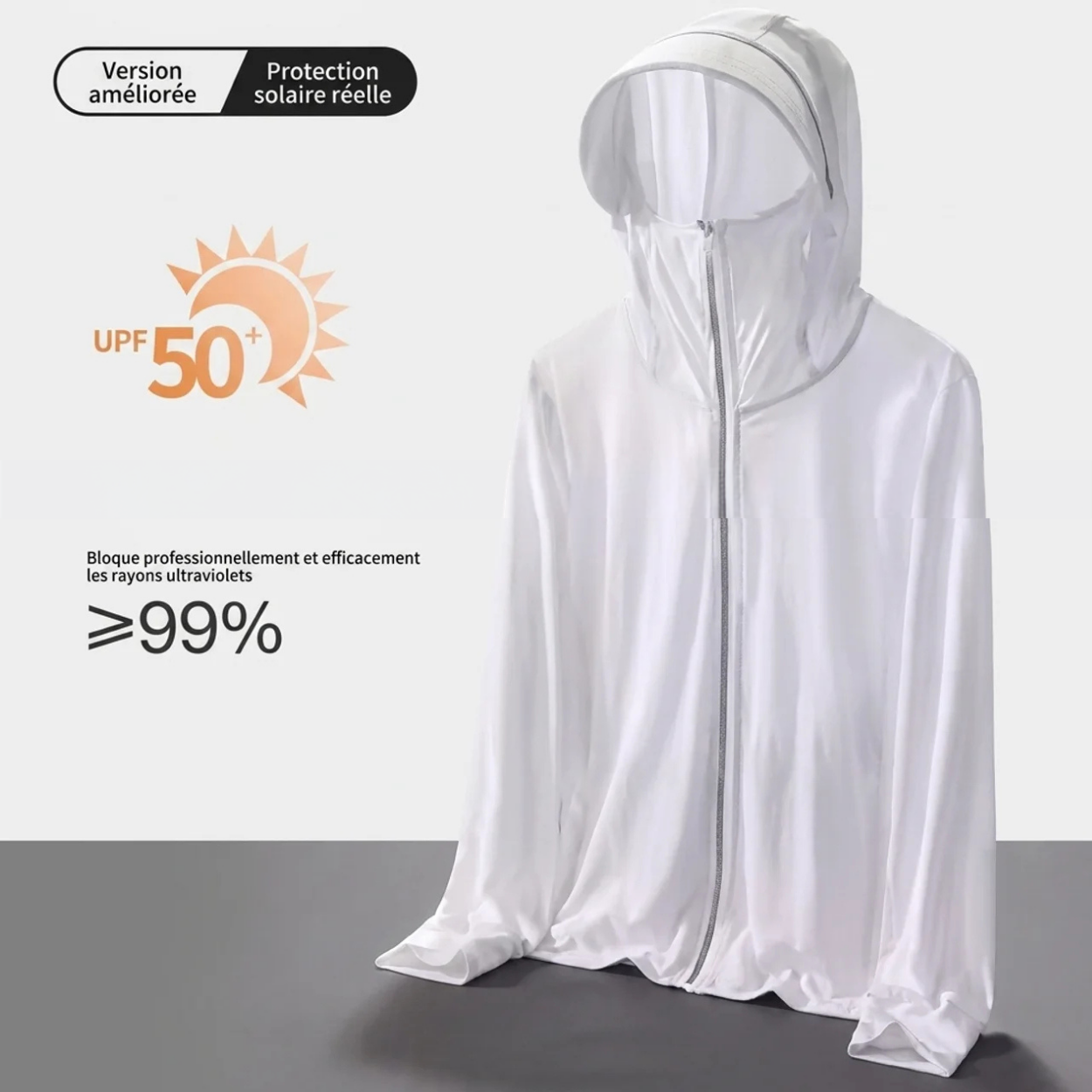Veste Anti-UV Homme à Capuche UPF 50+