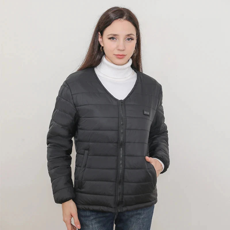 Veste Chauffante USB Homme 24 Zones Manteau d'Hiver Thermique en Coton Manches Longues