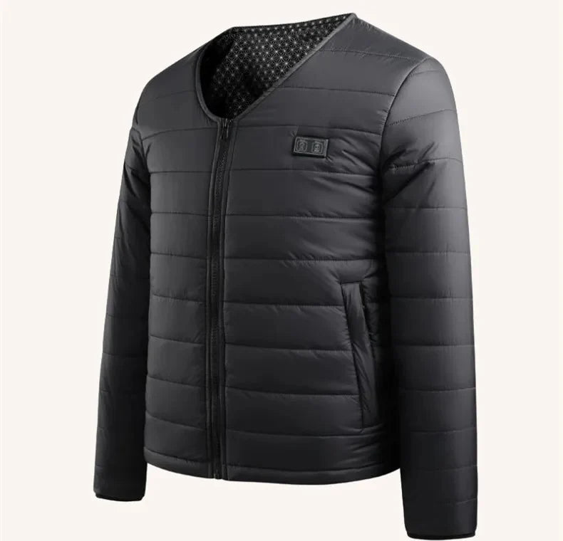 Veste Chauffante USB Homme 24 Zones Manteau d'Hiver Thermique en Coton Manches Longues