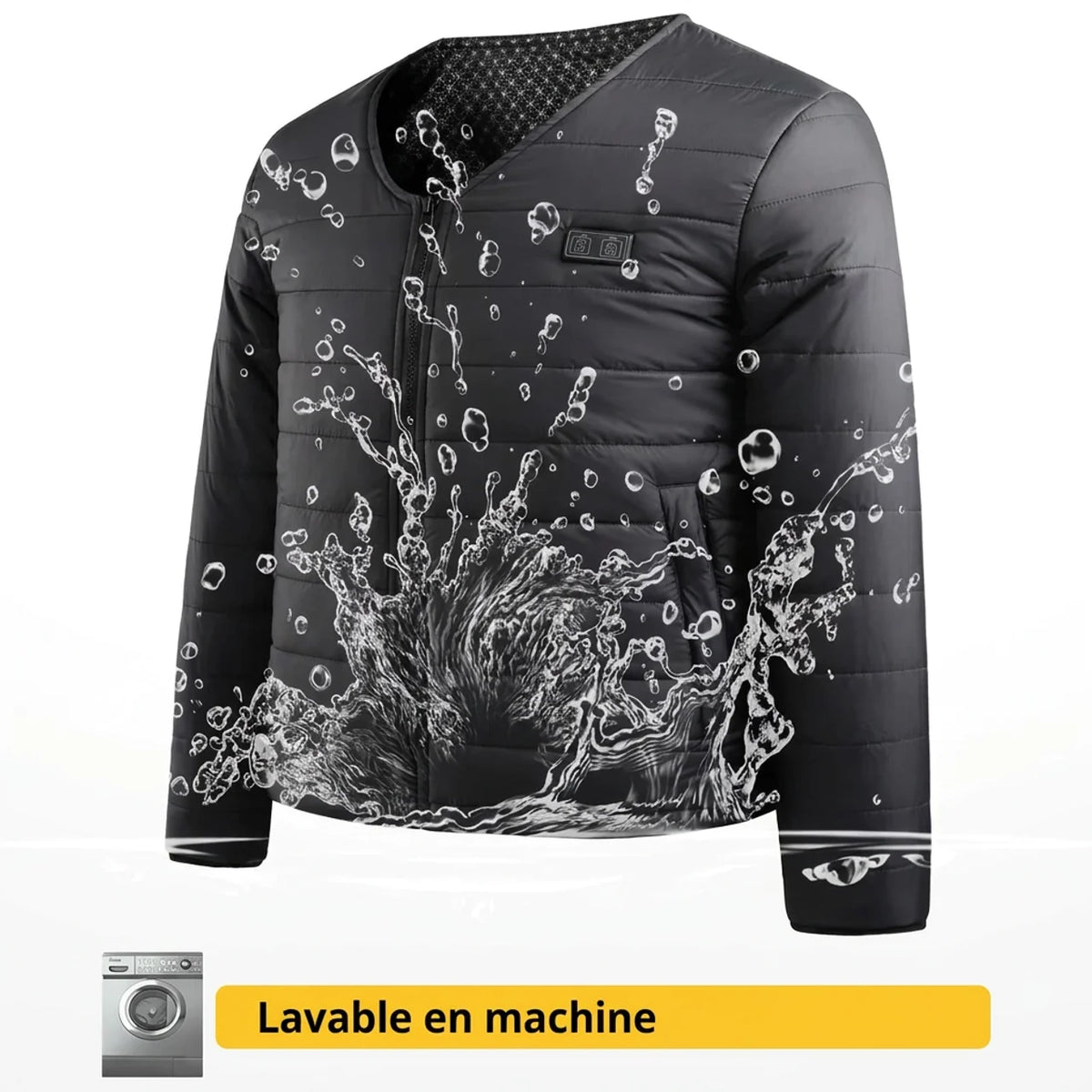 Veste Chauffante USB Homme 24 Zones Manteau d'Hiver Thermique en Coton Manches Longues