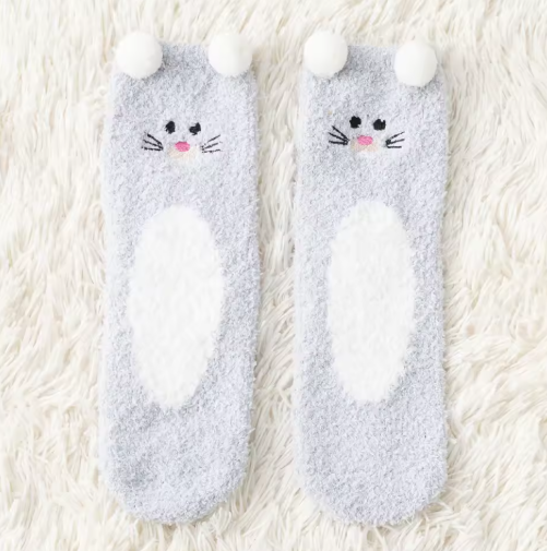 Chaussettes Polaires Animaux Ultra-Douces Chaussettes Chaudes d'Hiver pour Femme